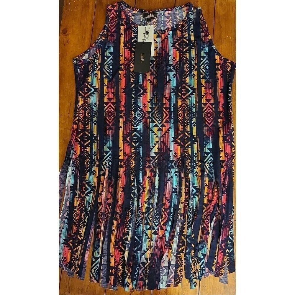 L & B lucky blessed filly Flair tank Swimsuit Cover Mini Dress Summer NEW - Picture 7 of 10
